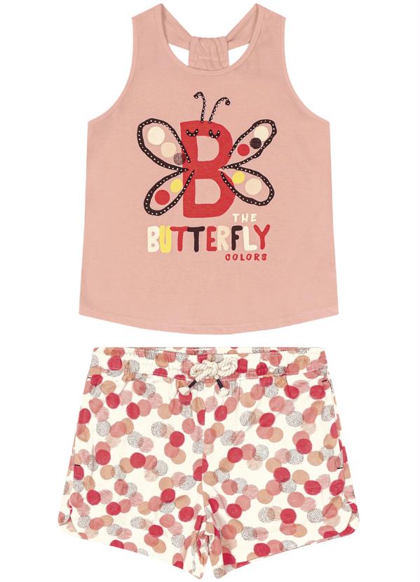 Conjunto Infantil Butterfly Rosa