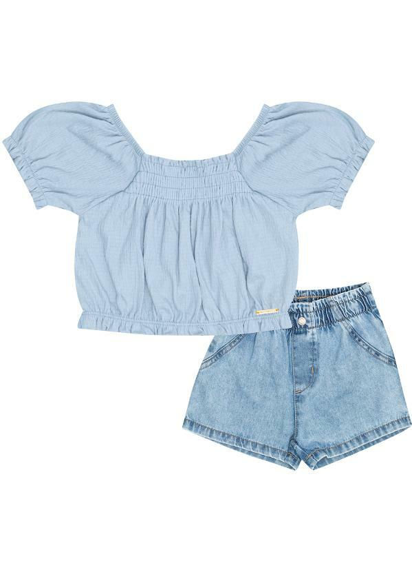Conjunto Malha Anarruga Azul