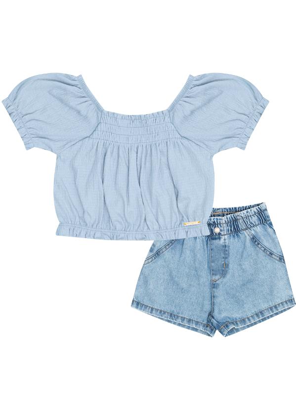 Conjunto Malha Anarruga Azul