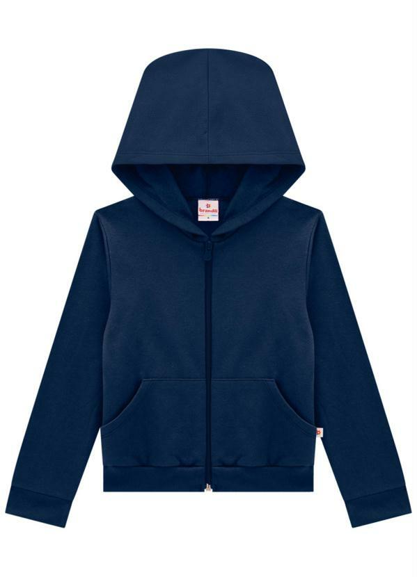 Vista 2 Jaqueta Infantil Menina Moletom Azul Brandili Brandili