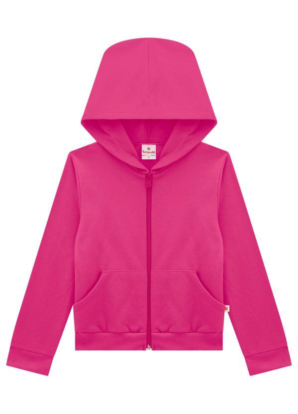 Vista 2 Jaqueta Infantil Menina Moletom Rosa Brandili Brandili