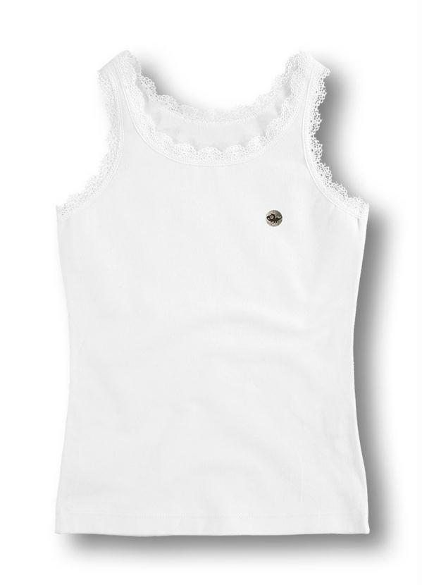 Vista 2 Blusa Regata Branca Menina Marisol Marisol