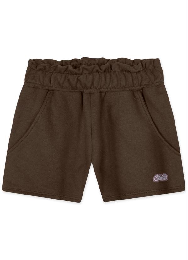 Vista 2 Short com Aroma Moletom Infantil MeninaMarrom Lilica Ripilica Lilica Ripilica