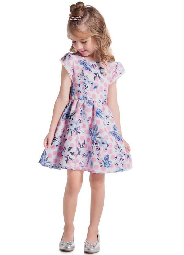 Vista 2 Vestido Infantil Branco Milon Milon
