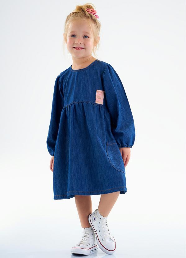 Vestido Infantil Jeans Azul