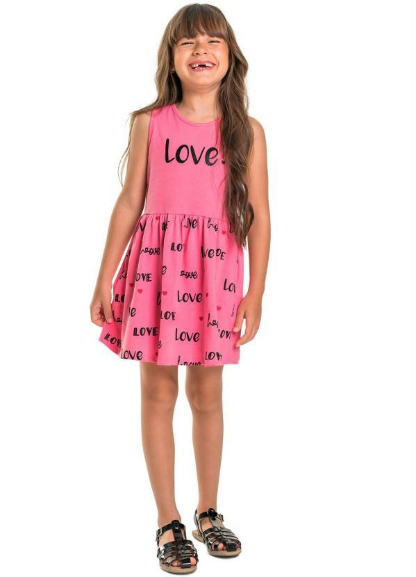 

Vestido Infantil Love Rosa
