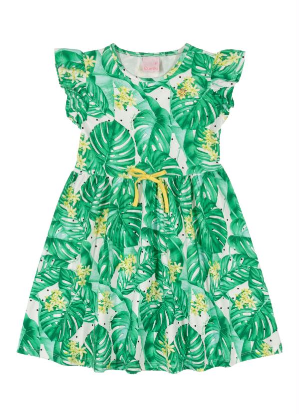 Vestido Infantil Tropical Verde