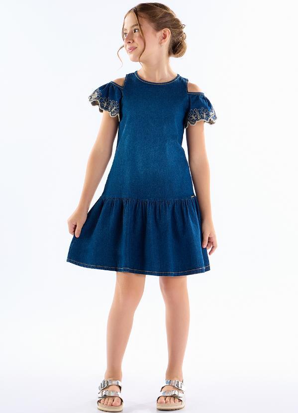 Vista 2 Vestido Jeans Leve com Elastano Azul Pulla Bulla Pulla Bulla