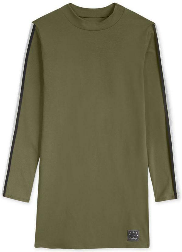 Vista 2 Vestido Manga Longa Juvenil Feminino Verde Hapier Hapier