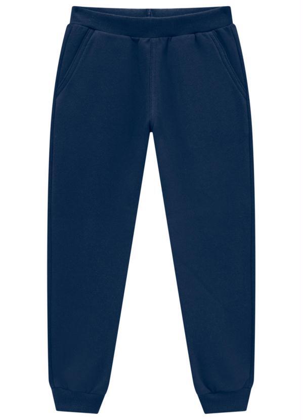 Calça Jogger Infantil Menino com Cor Lisa Azul
