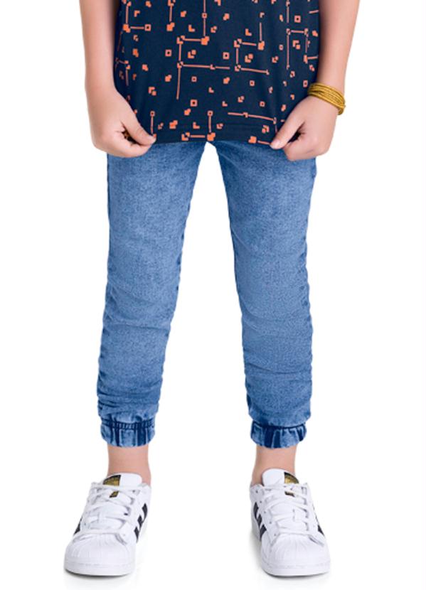 Calça Jogger Jeans Unissex Super Comfort Azul