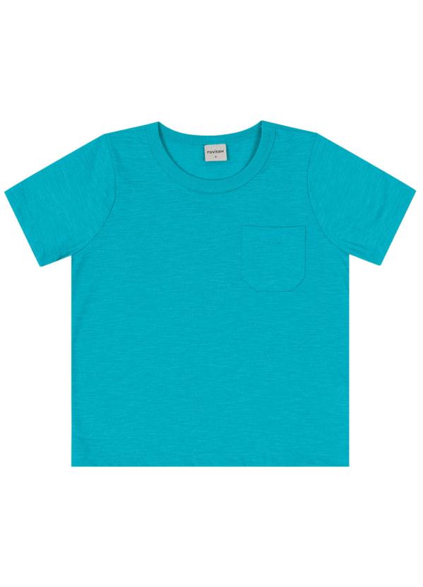 Camiseta Básica Infantil Masculina Azul