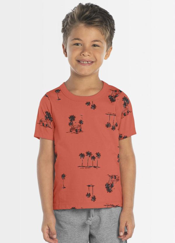Camiseta Infantil Coqueiros Laranja