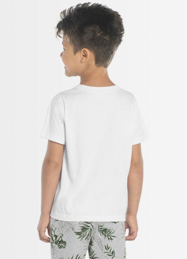 Camiseta Infantil Dinossauro Branco