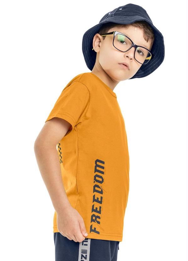 Camiseta Infantil Manga Curta Amarelo