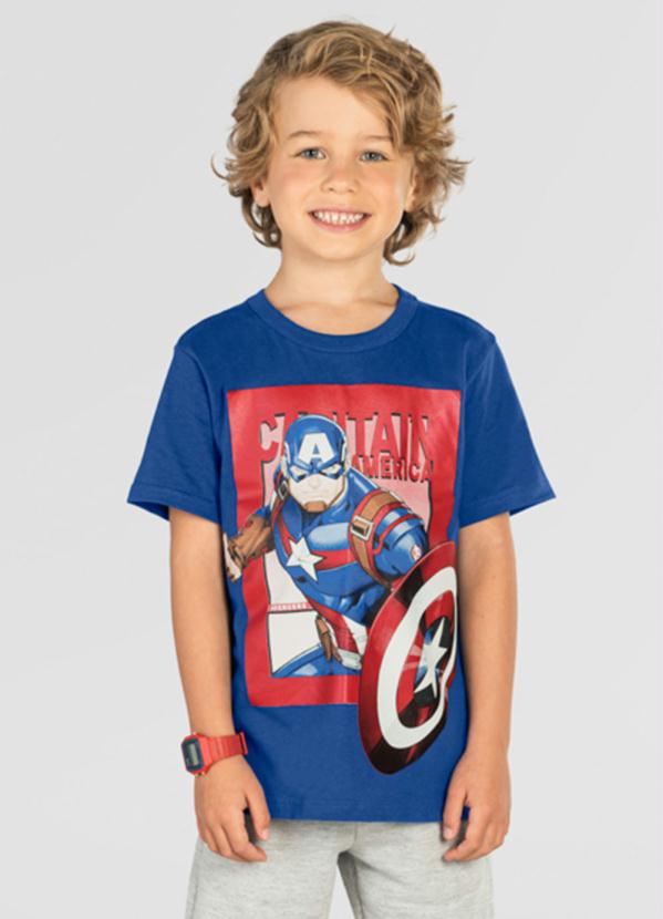 Camiseta Infantil Menino Vingadores Azul