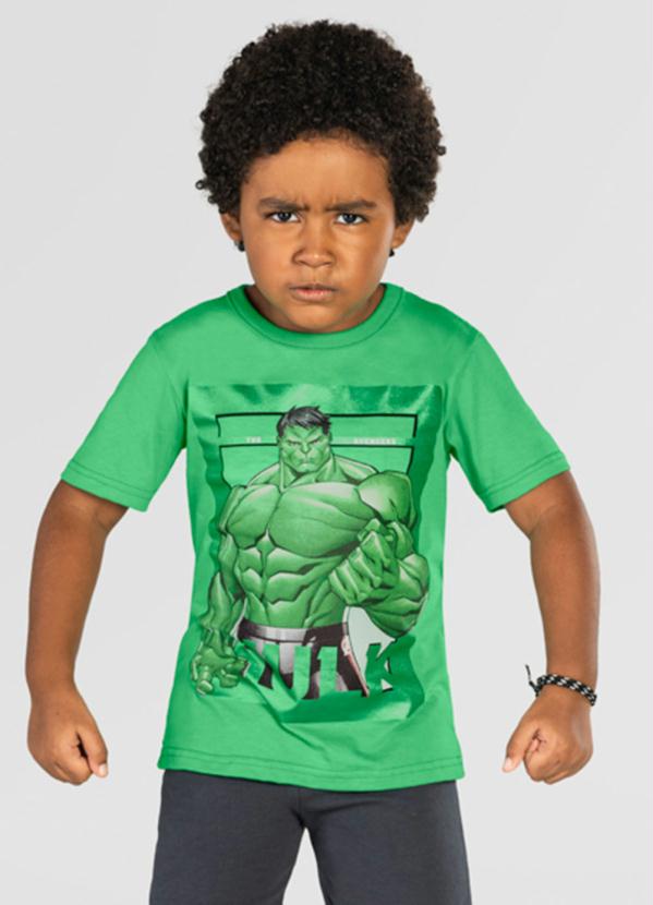 Camiseta Infantil Menino Vingadores Verde