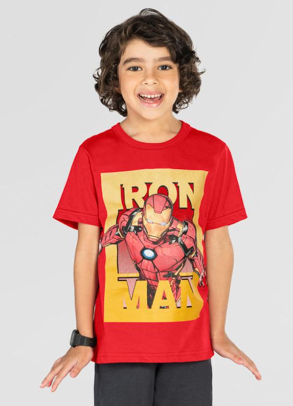 Camiseta Infantil Menino Vingadores Vermelho