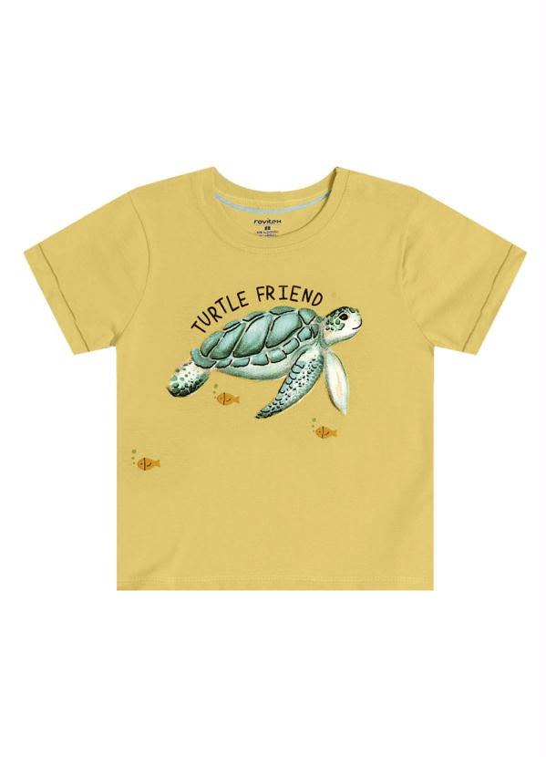 Camiseta Infantil Tartaruga Amarelo
