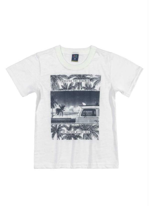 Vista 2 Camiseta Manga Curta Infantil Branco Plic Ploc Plic Ploc