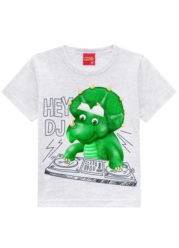 

Camiseta Masculina Mescla, Cinza