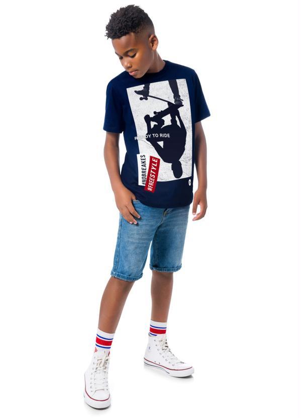 

Camiseta Teen Masculina Marinho, Azul