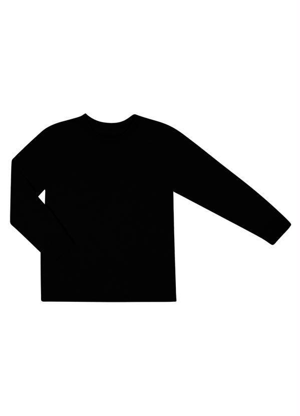 Camiseta Menino Manga Longa Básica Preto