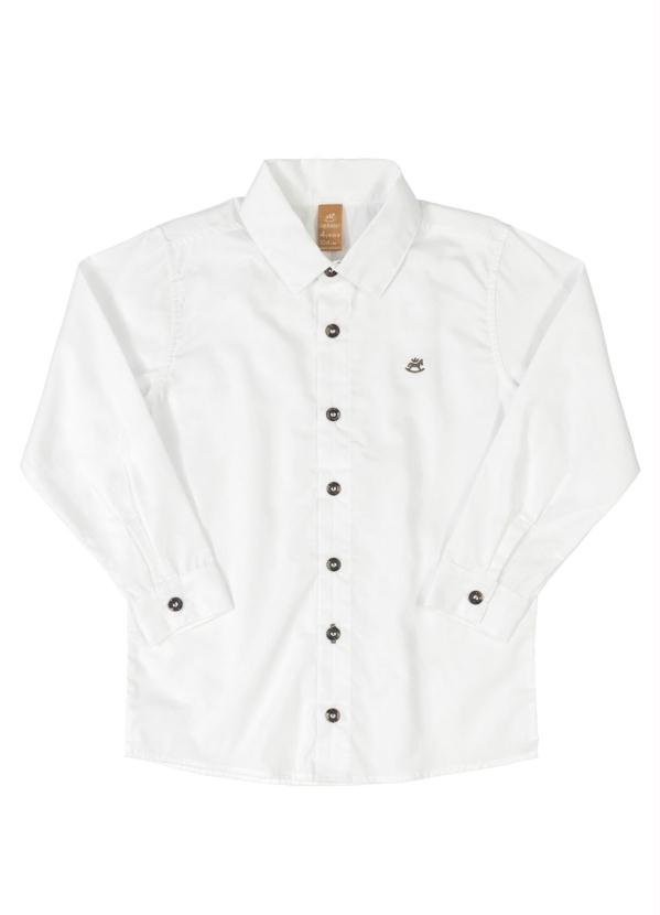 Camisa Manga Longa em Tecido Branco