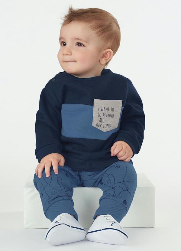

Conjunto Casaco e Calça em Moletom Azul