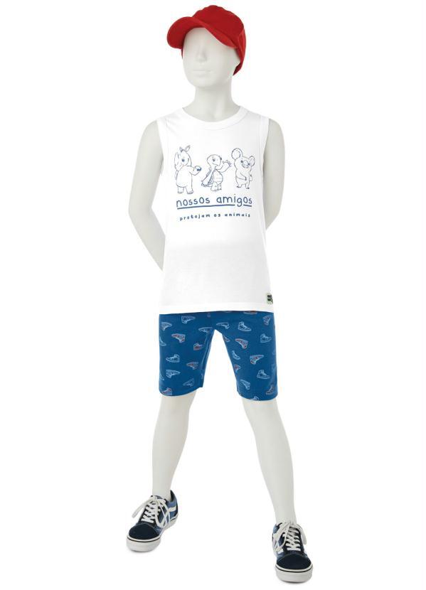 

Conjunto Branco Proteja os Animais em Moletinho