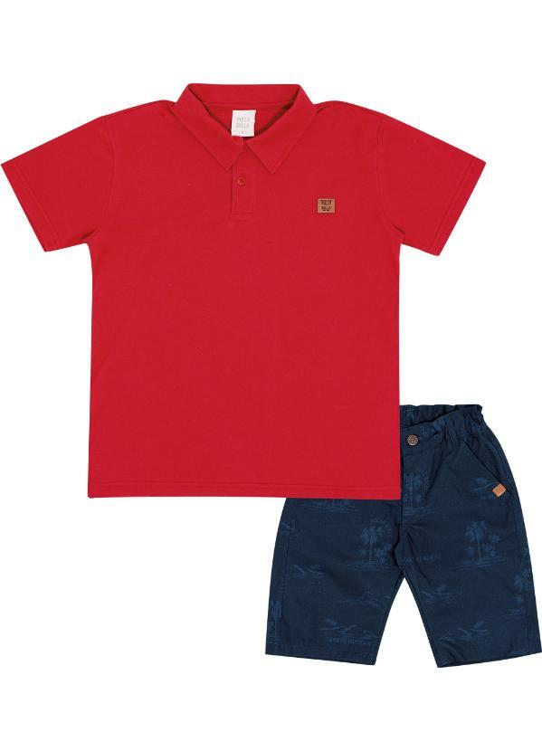 Conjunto Piquet com Elastano Vermelho