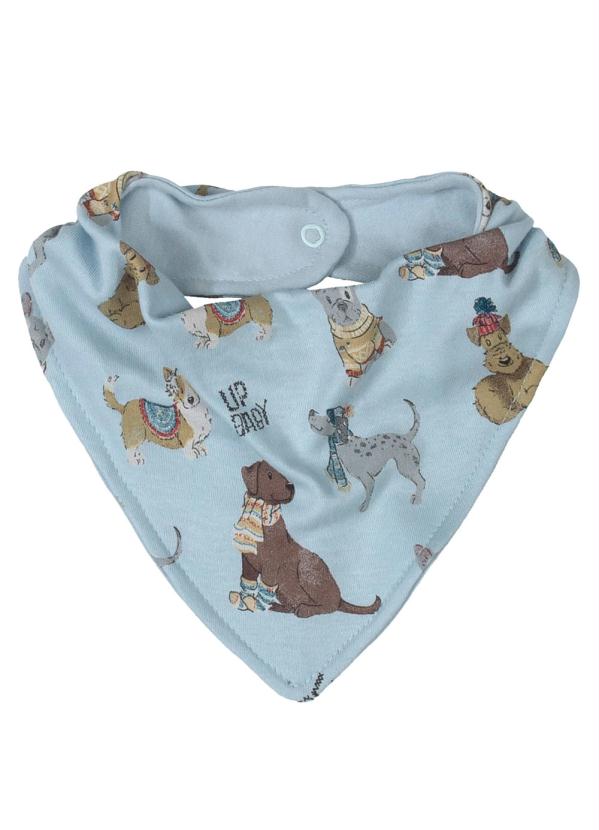 

Babador Bandana Bebê Dupla Face Azul