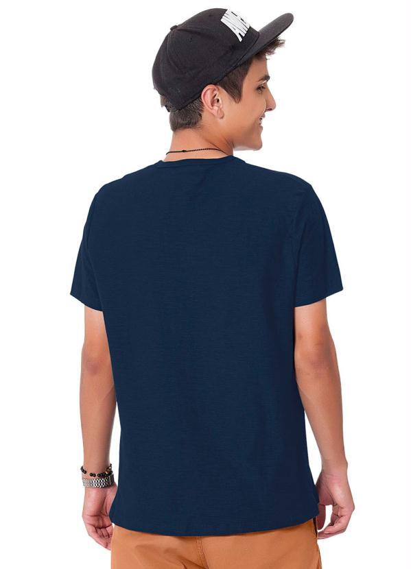 

Camiseta Decote V Básica Azul
