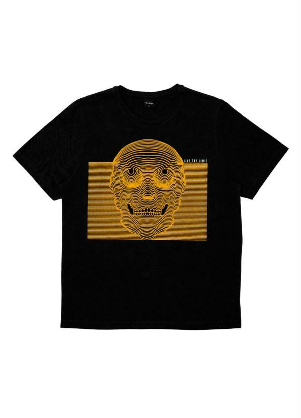 

Camiseta Estampa de Caveira Preto