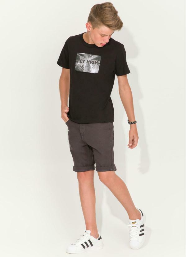 

Camiseta Masculina Estampada Preto