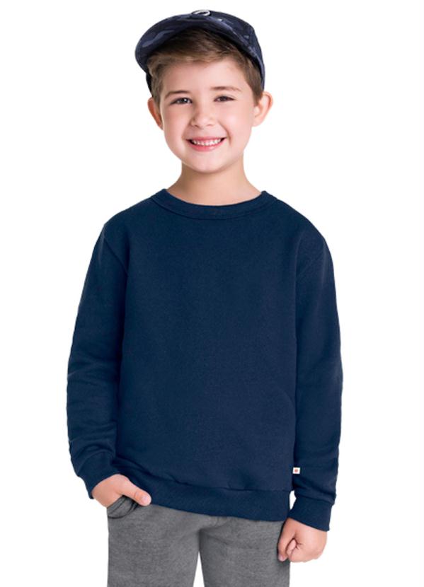 Vista 2 Blusão Infantil Menino Moletom Azul Brandili Brandili