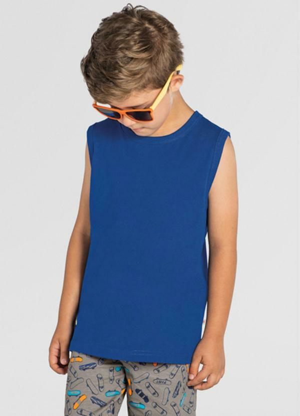 Vista 2 Regata Infantil Menino Malha Azul Brandili Brandili
