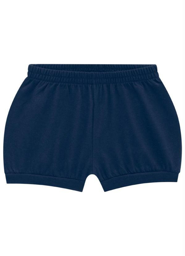Vista 2 Shorts Bebê Unissex Básico Azul Brandili Brandili