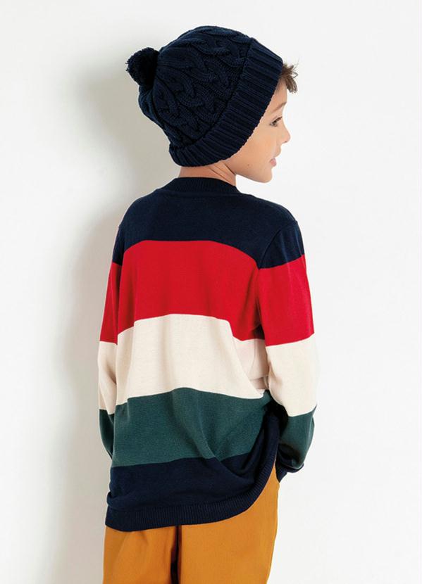 Suéter de Tricô Infantil Listrado Colorido