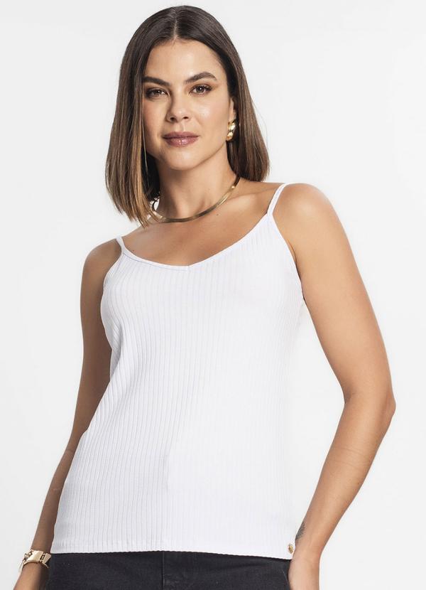 Blusa Básica de Alça Feminina Branco