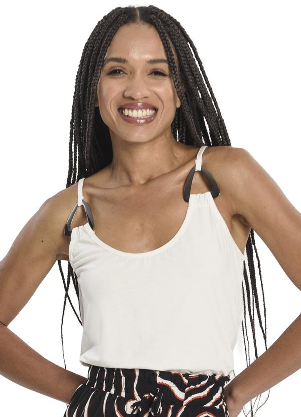 Blusa Feminina de Alça com Detalhe Bege