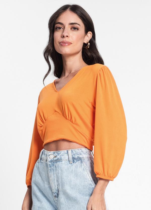 Blusa Feminina Manga 3/4 Laranja