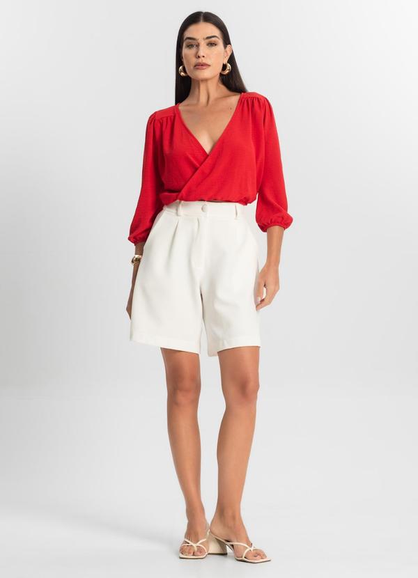 Blusa Feminina Manga 3/4 Vermelho