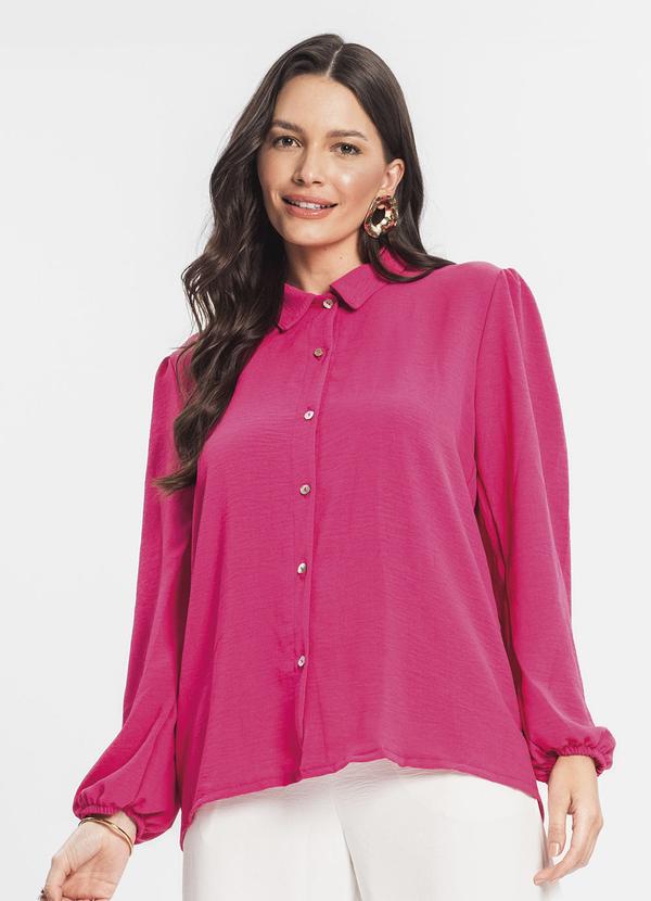 Camisa Feminina Manga Longa Rosa