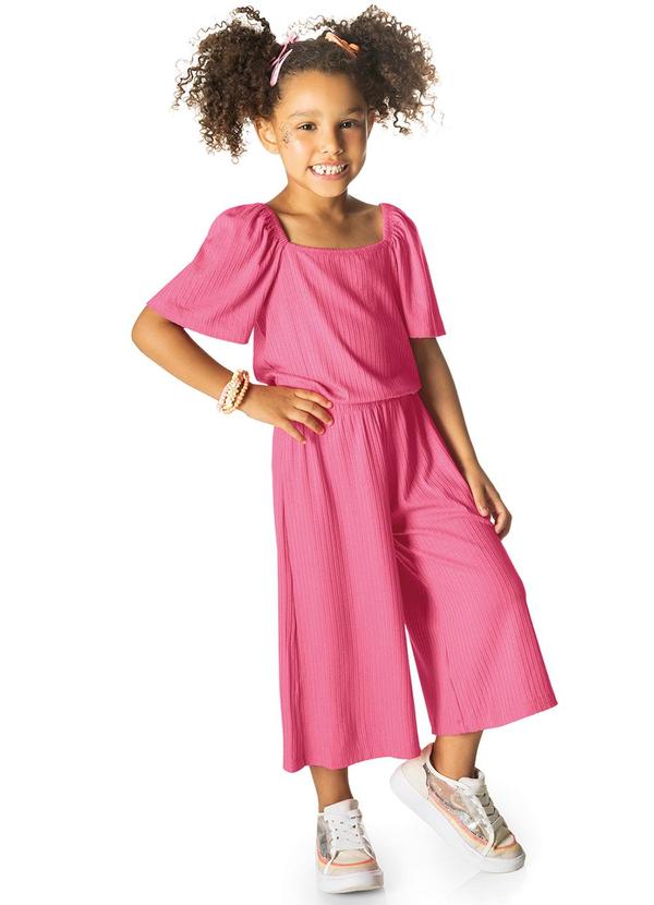 Macacão Canelado Infantil Pantarcourt Rosa