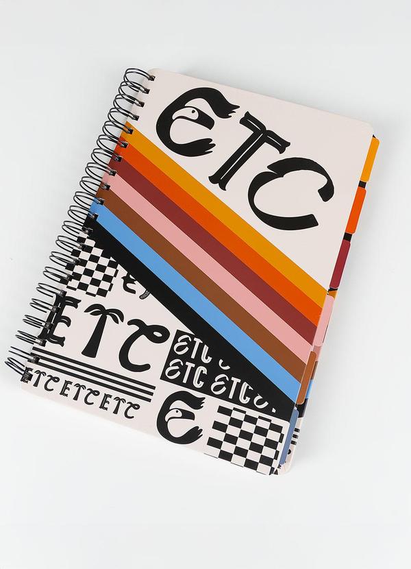 Caderno Universitário Etc Tipográfico Preto