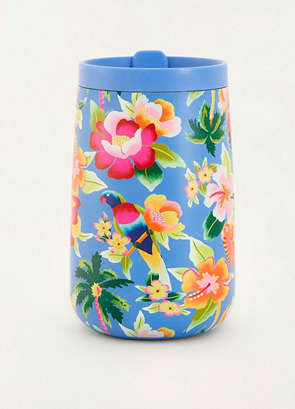 Copo que Sede Floral Havaiano Azul