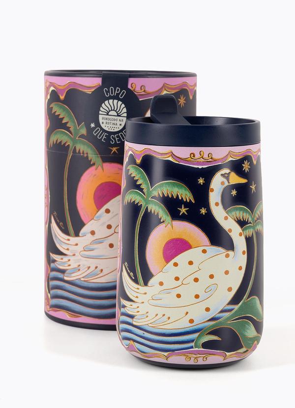Copo que Sede Terra Surrealis Lenço 450 Ml Azul
