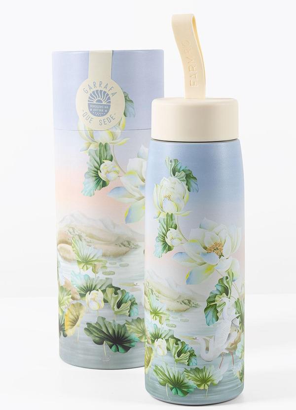 Garrafa que Sede 500 Ml Lago de Lótus Cinza