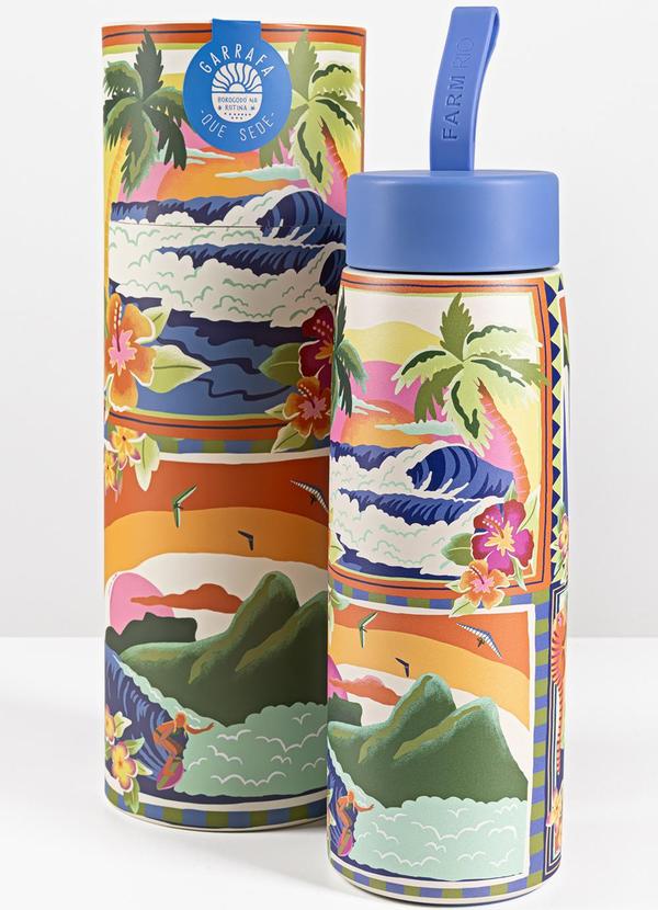 Garrafa que Sede 750 Ml Surf Azul0